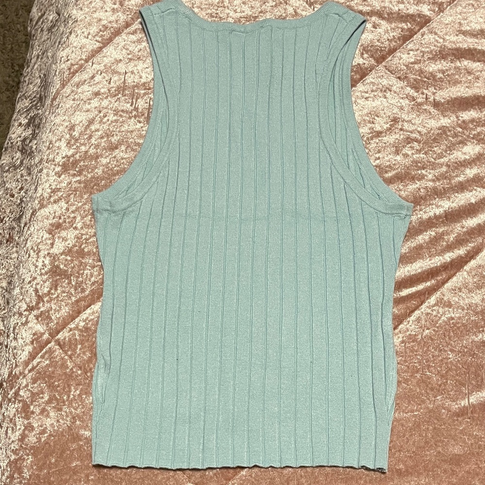 H&M Ribbed Tank Top - Soft Blue - Picture 4 of 4